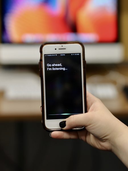 an iPhone showing Siri's listening capabilities