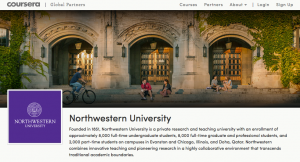 Northwestern's offerings on Coursera site