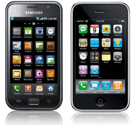 picture of iPhone and Galaxy 